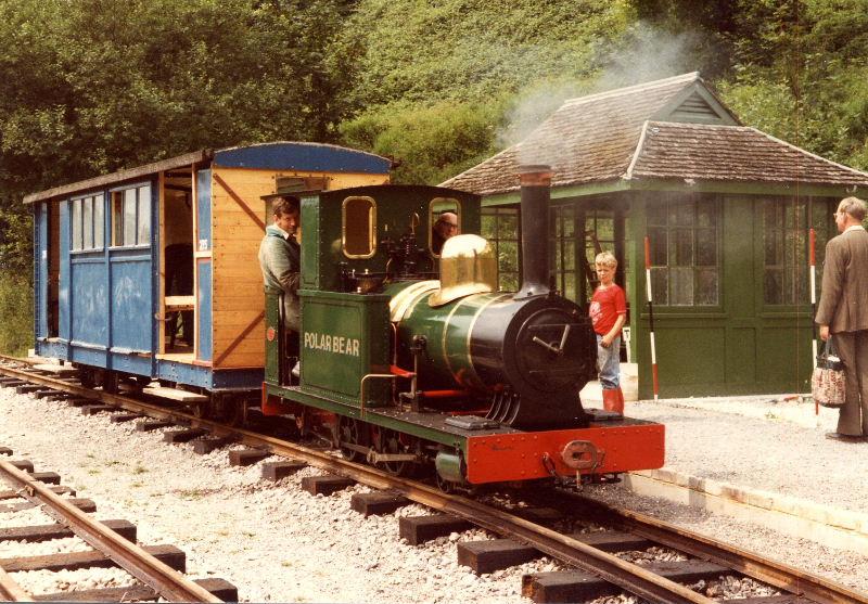 polar-bear-5.jpg - Polar Bear in Brockham Station. The tram shelter has now been painted and new roof shingles fitted.