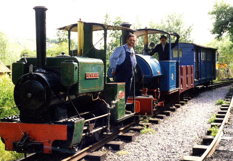 gala1988-1.jpg - Gala Weekend in 1988 saw two visiting locos - Kerr Stuart "Peter Pan" from the Leighton Buzzard Railway and Wendy from the Hampshire Narrow Gauge Railway Society and now, of course, resident at the Museum.