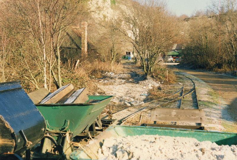 mineral-line02.jpg - Redcar Sidings in their original position and the new line behind the fence, nearer to the pottery.