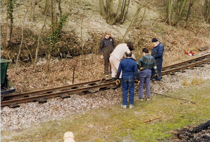 trackgang3.jpg - Another track screw is driven in - we had to do it by hand then - these days we have a petrol engined impact wrench.